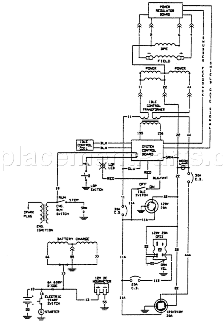 Page B Diagram and Parts List for 9861-0  Briggs and Stratton Generator
